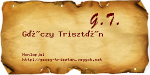 Géczy Trisztán névjegykártya